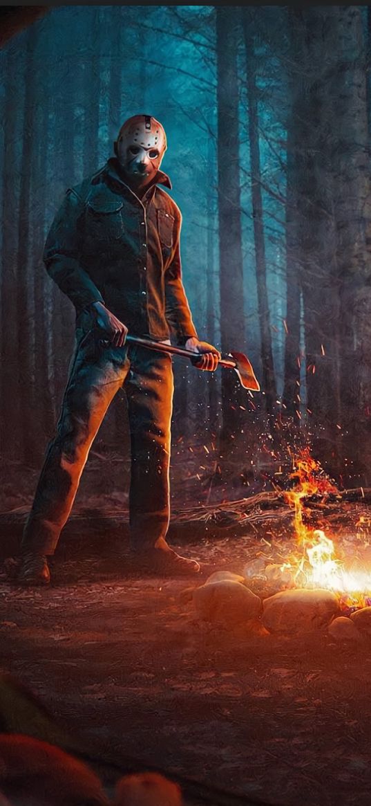 jason voorhees, friday the 13th, maniac, movie, horror, man, ax