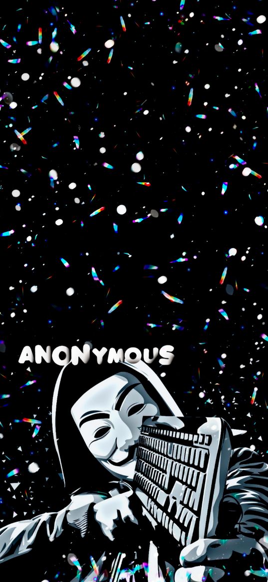 anonymus, character, hacker, computer, art