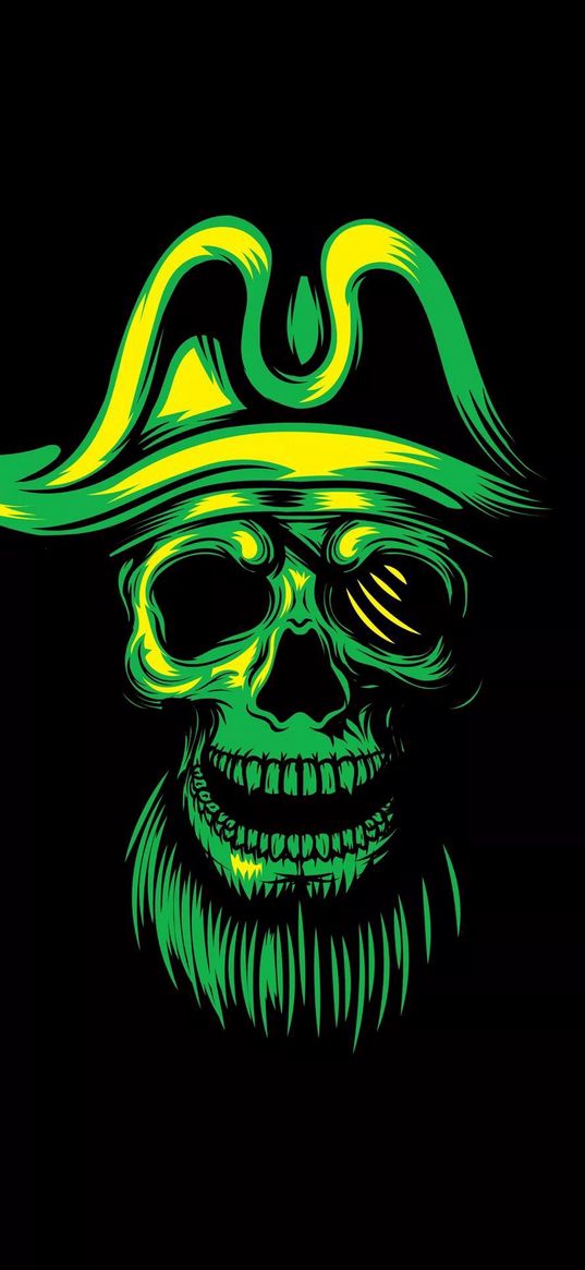 dark, devil, pirate, skull, hat, art