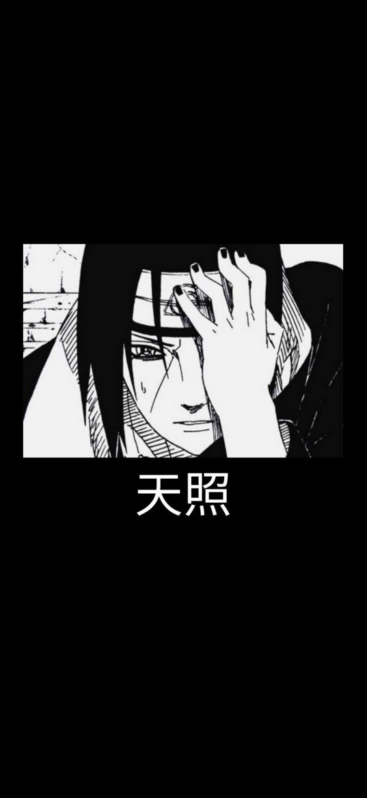 itachi uchiha, itachi, naruto, anime, manga, guy, bandana, black and white, art