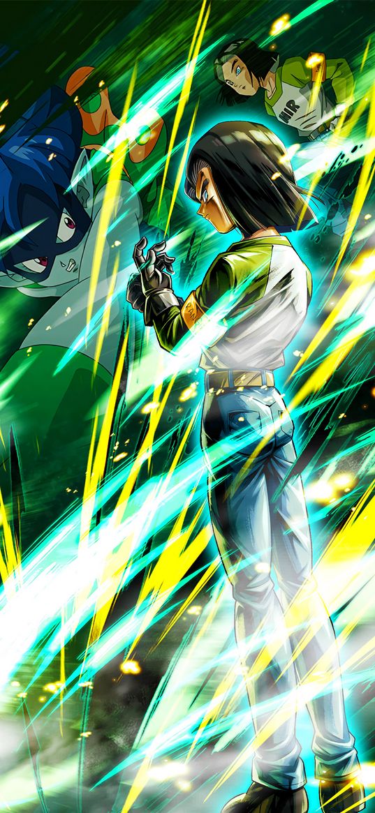 android 17, dragon ball legends, sparking, anime