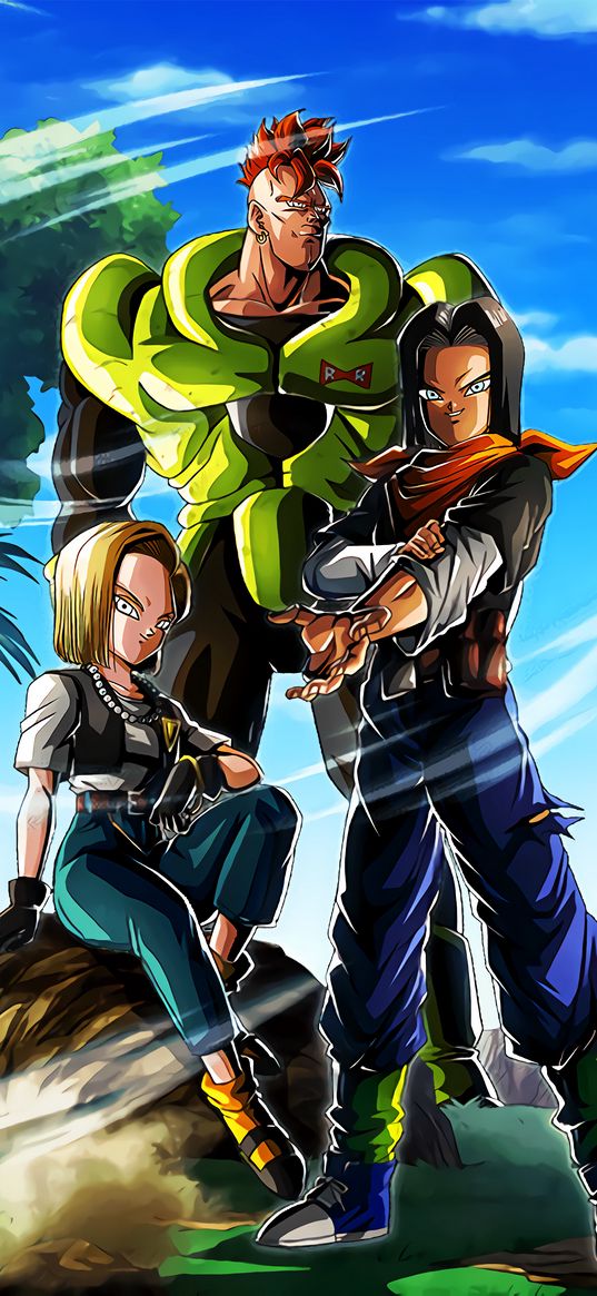 androids, dragon ball z, anime, characters