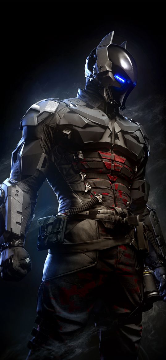 arkham knight, batman, dc, game, character, poster, black