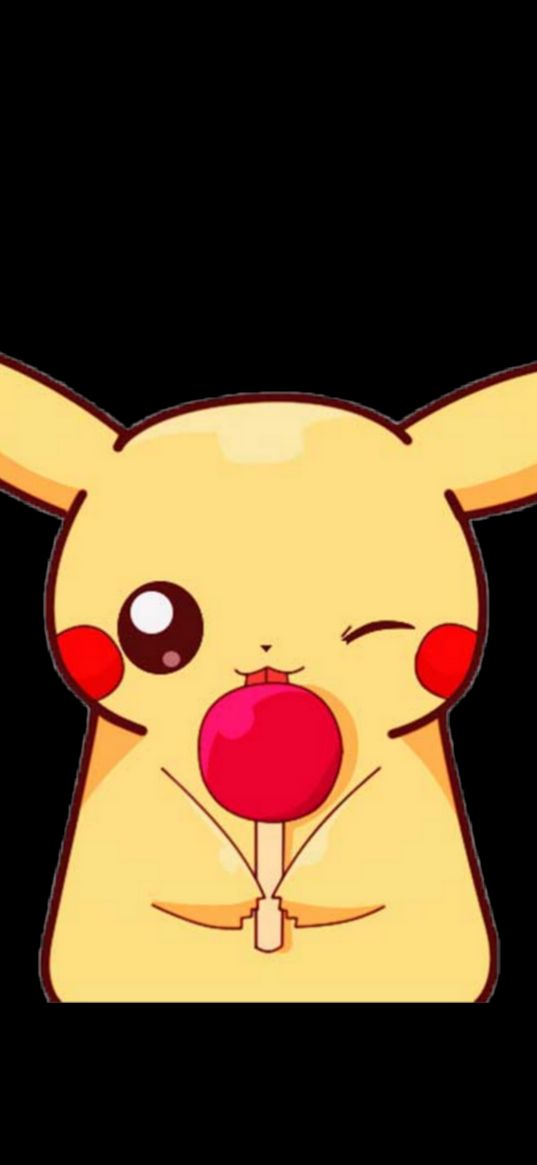 pikachu, pokemon, chupa chups, cute, white background, art