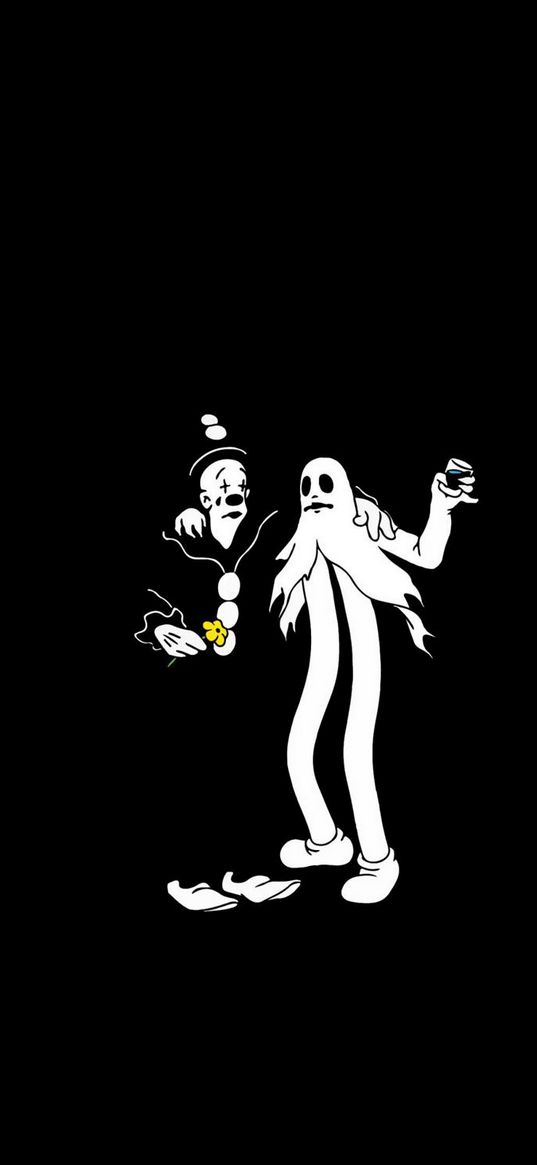 ghostmane, ghost, spirit, clown, black background