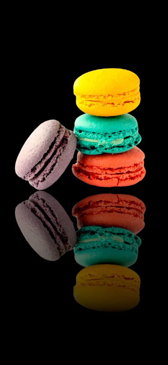 macaroons, food, black, sweets