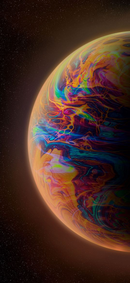 iphone, planet, rainbow planet, wallpaper, ball, sphere