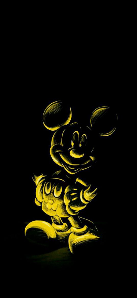 mickey mouse, character, cartoon, gold, black