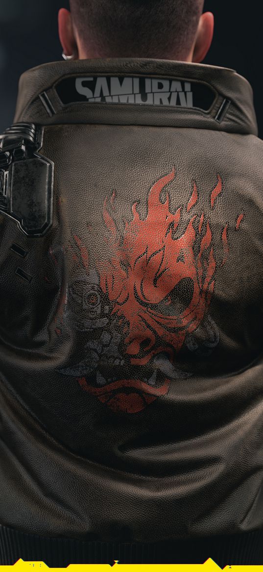 cyberpunk, samurai, guy, back