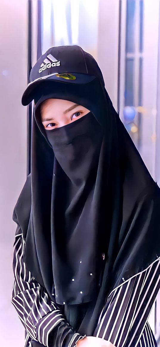 girl, veil, cap, eyes, model, sweetheart