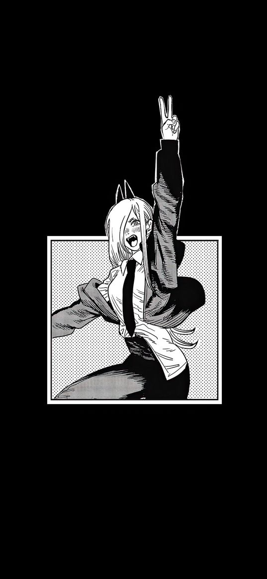 chainsaw man, power, anime, manga, black