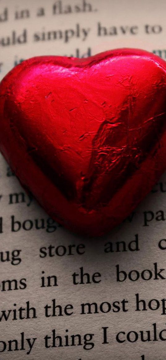 heart, book, leaves, letters