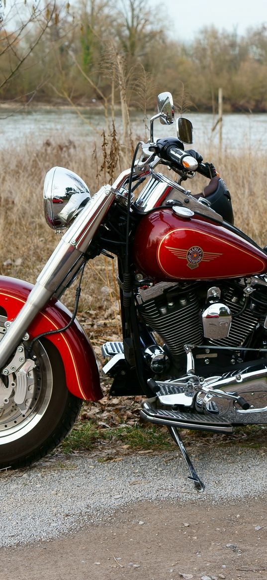 harley-davidson, motorcycle, bike, red