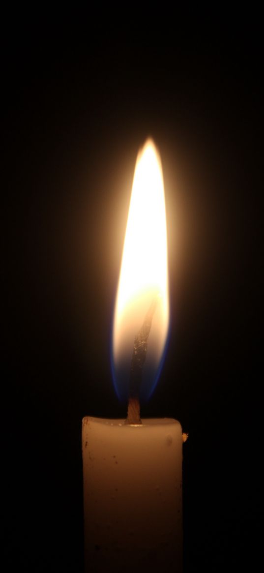 candle, flame, wick, fire, darkness