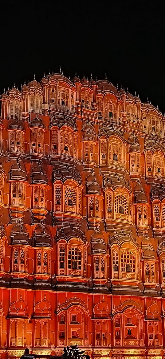 night, building, hawa mahal, jodhpur, india, dark