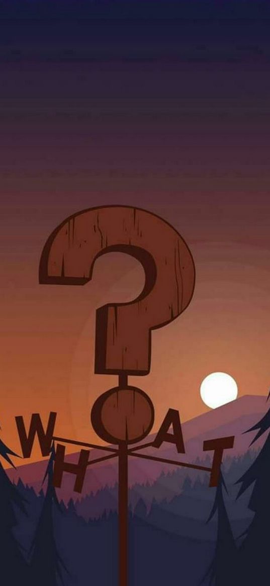 gravity falls, what, question mark, sunset