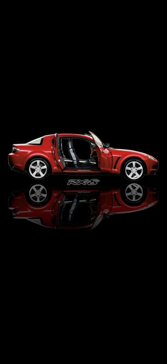 mazda rx8, red, black background