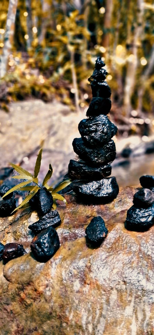 balance, stones, nature, forest, natural