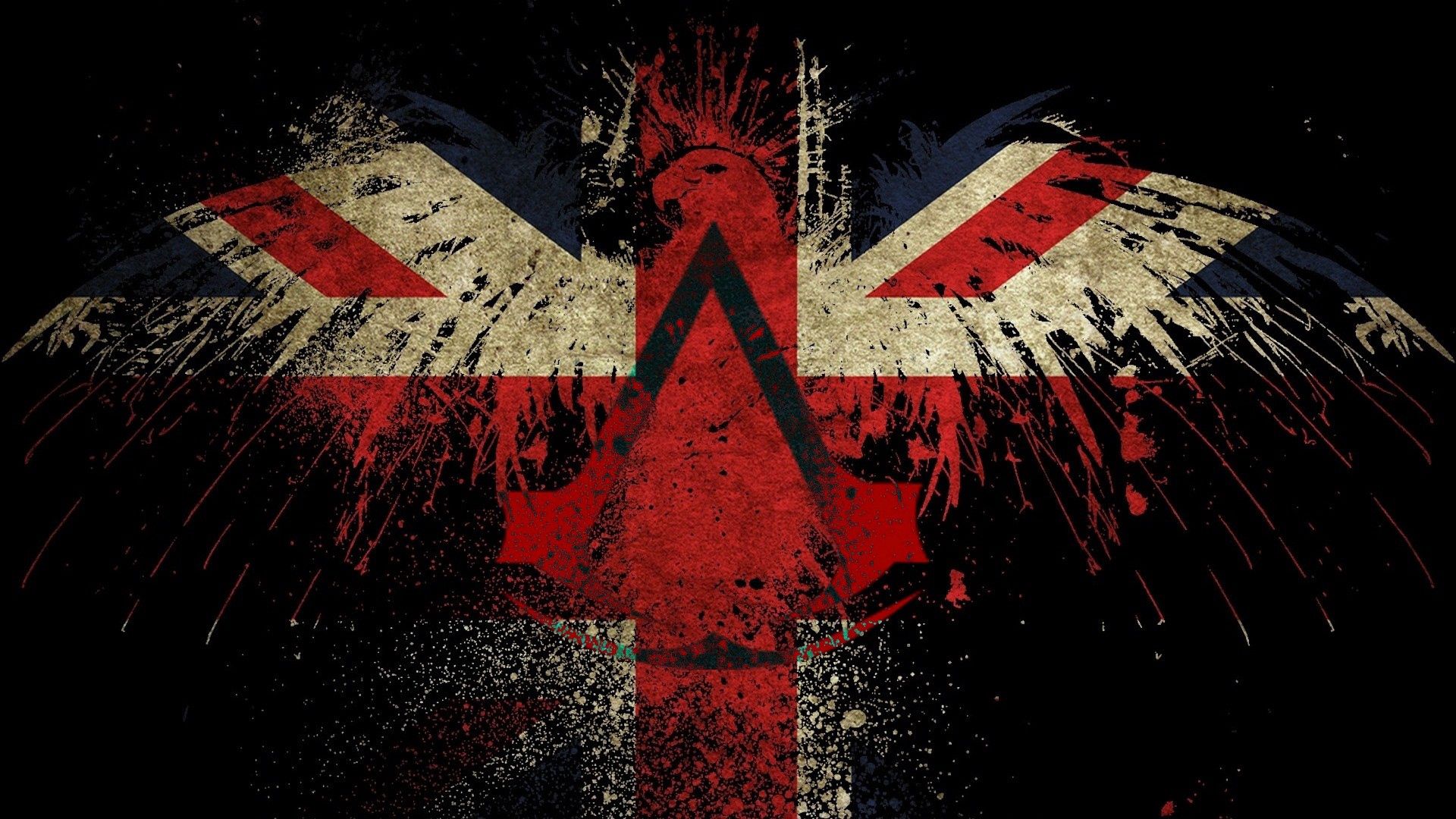 flag, britain, eagle, texture, dark