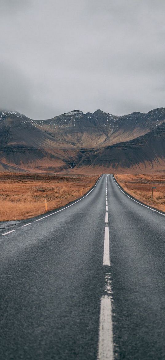 road, mountains, perspective, nature