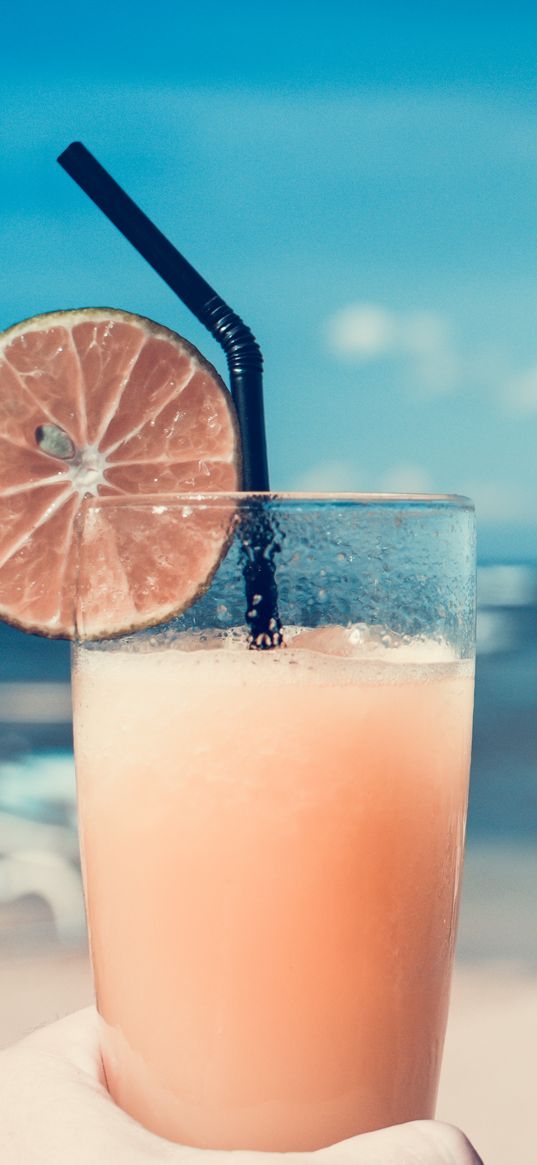 cocktail, orange, slice, drink, food