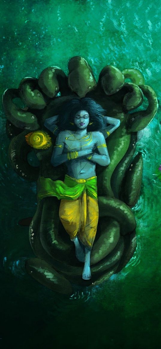 krishna, maha vishnu, snake, dream, india, religion