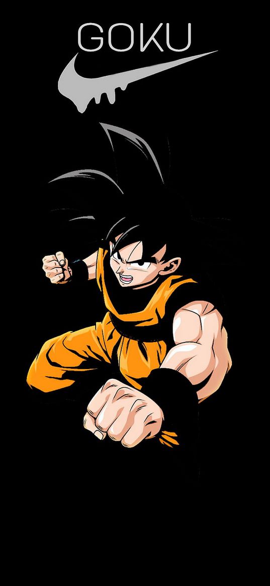 dragon ball, son goku, nike, fist, anime, art