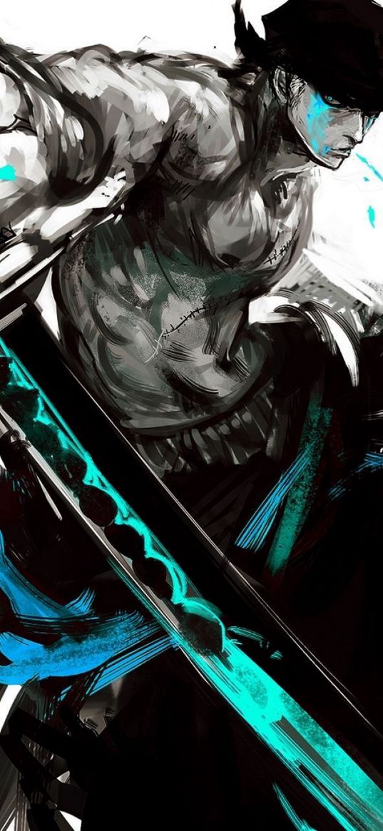 roronoa zoro, one piece, anime, hero, sword, dark