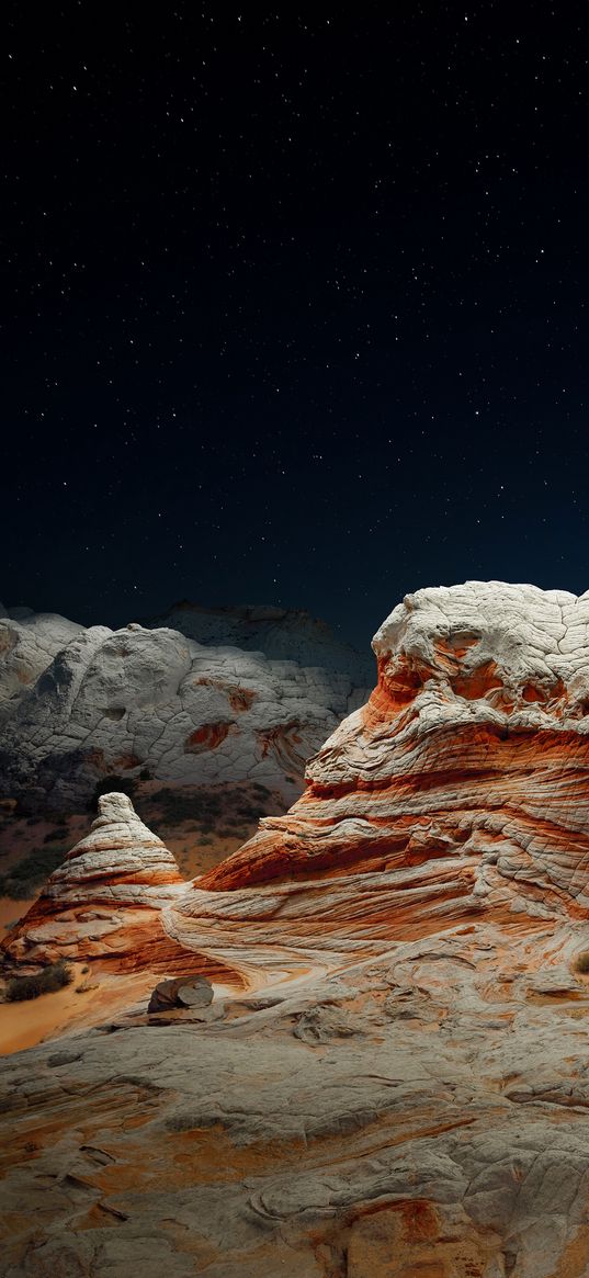 blue sky, night, stars, desert