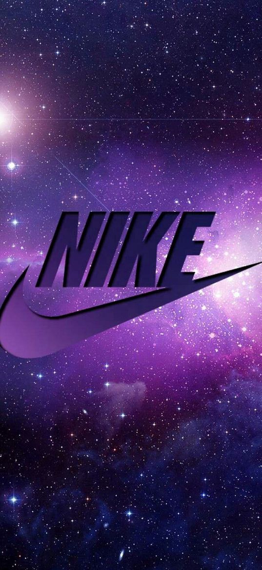 nike, logo, sign, galaxy, space, background, art