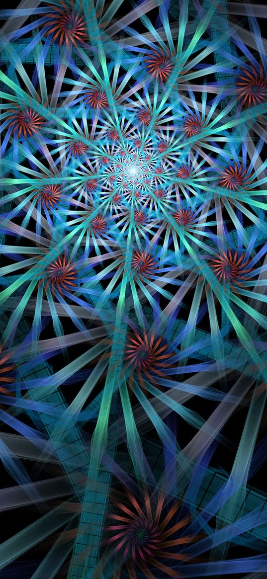 fractal, stripes, rays, spirals, abstraction