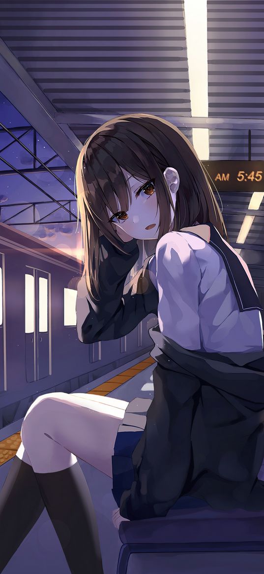 anime, art, girl, dark, short hair, metro