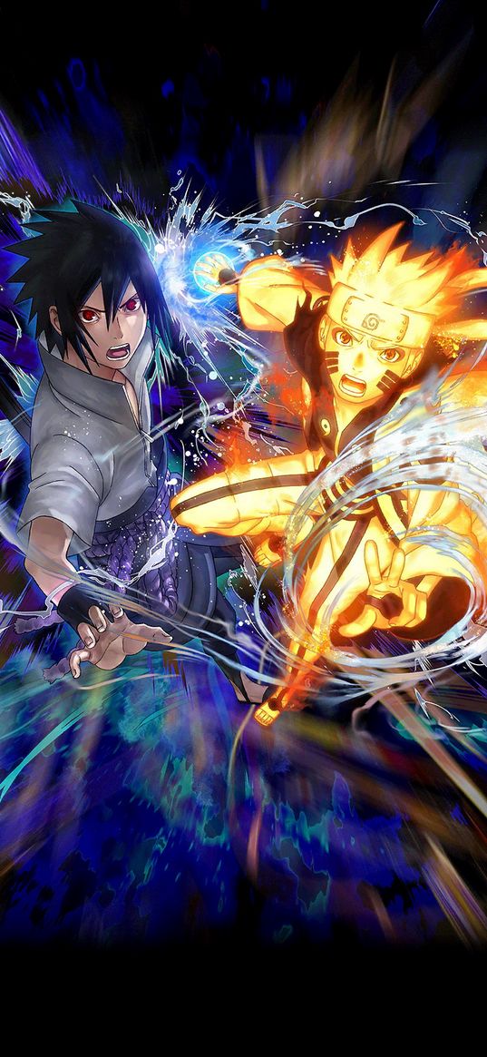 naruto, sasuke, anime, warriors, magic, art