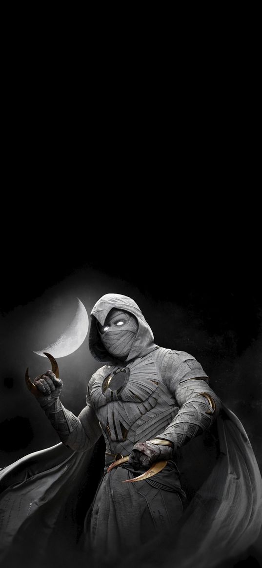 moon knight, marvel, moon, black background