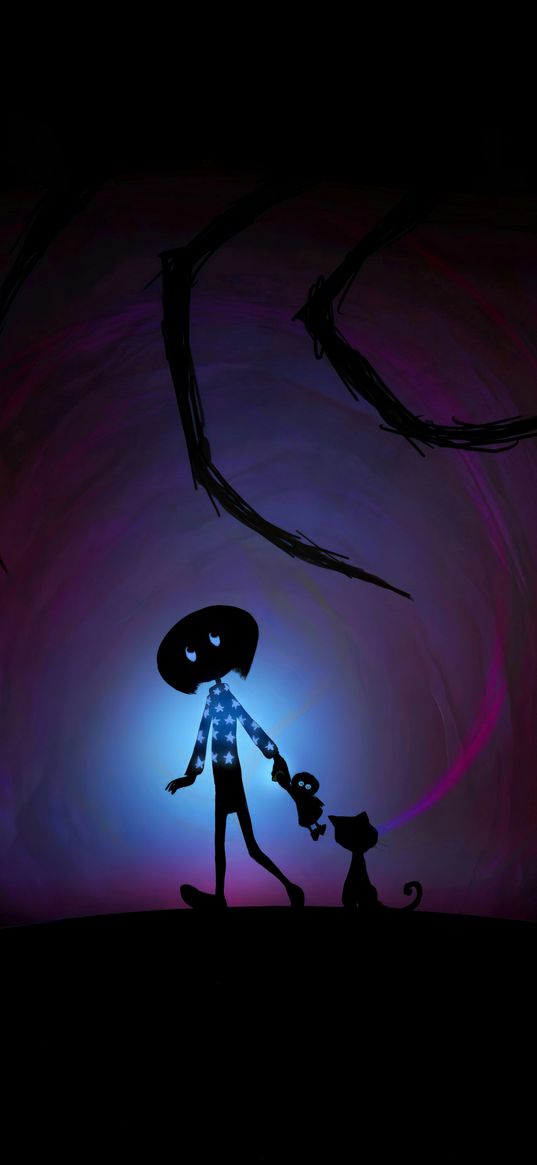 coraline, cartoon, light, spider, horror, art