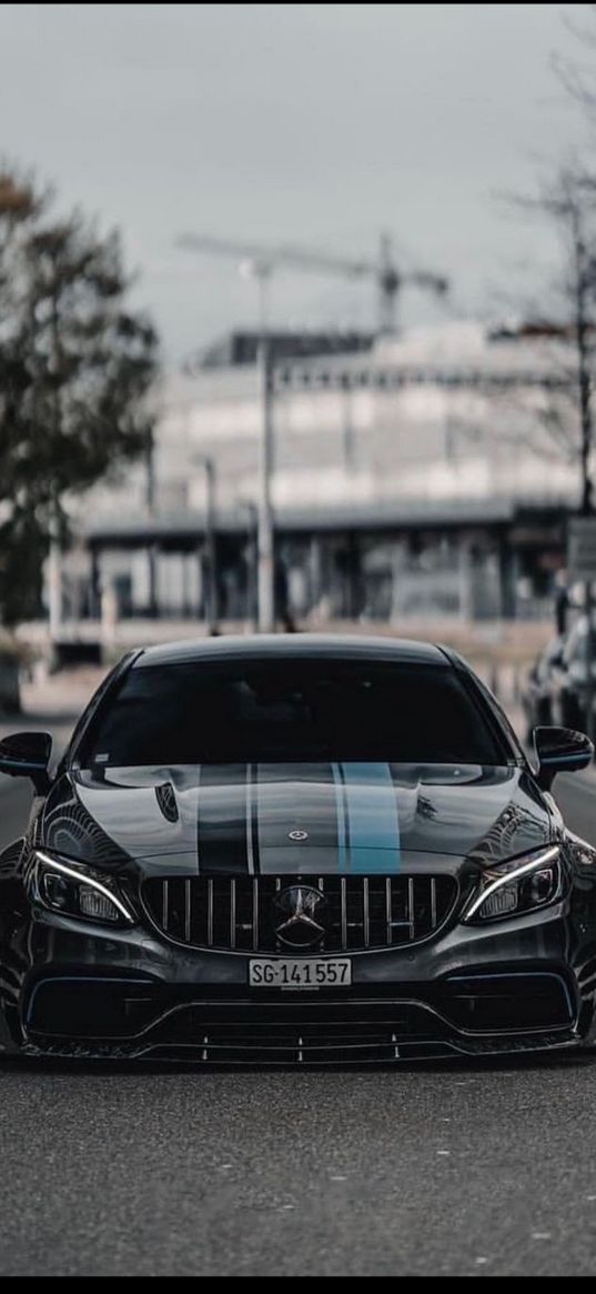 mercedes-benz, auto, black auto, tuning, road, street