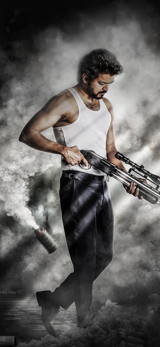 vijay, actor, smoke, weapons