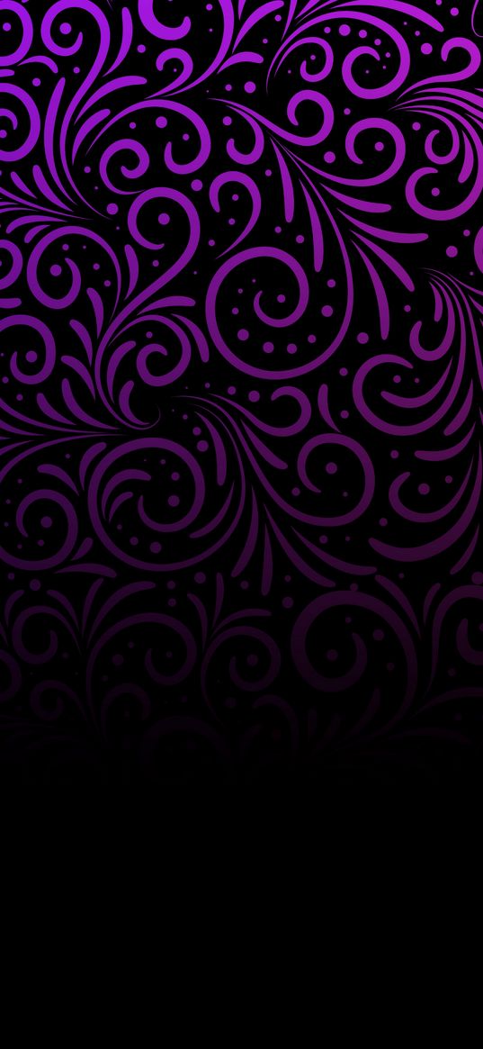 monograms, abstraction, purple, black background