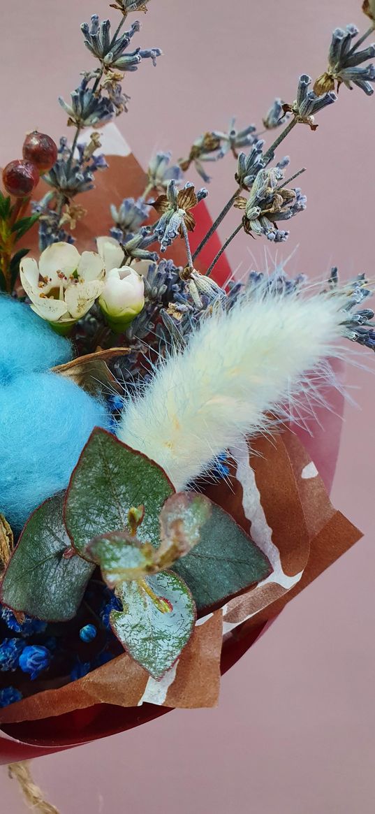 bouquet, dried flowers, cotton, flowers