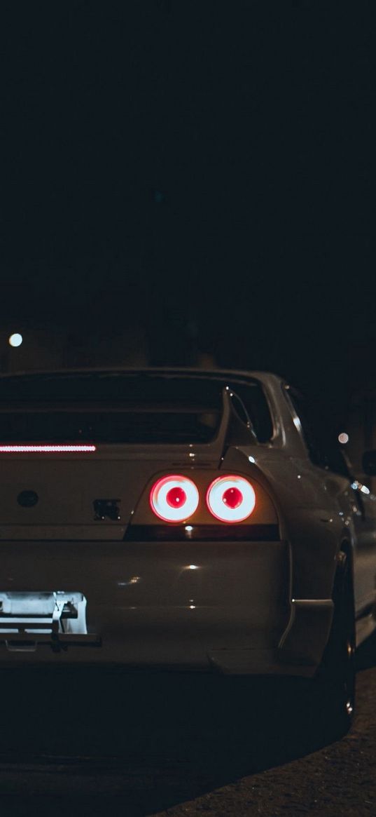 car, dark, white, nissan gt-r