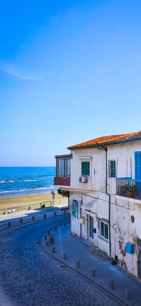 building, sea, travel, sky, nature, sand