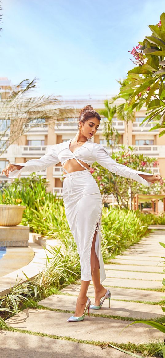 pooja hedge, bollywood, actress, suit, white, pose