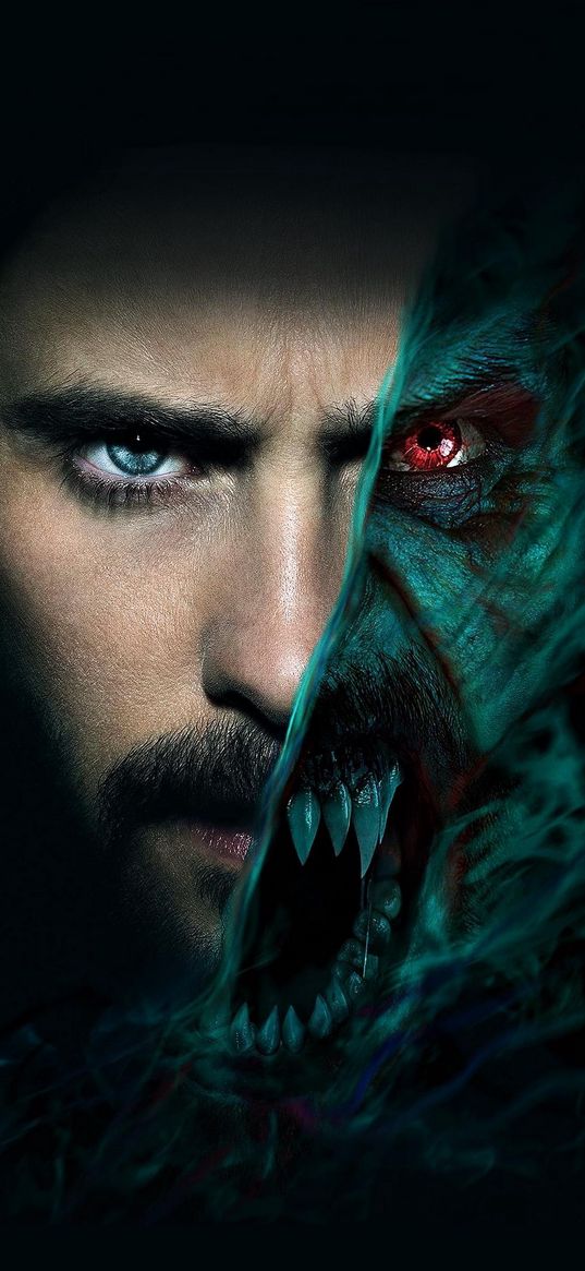 michael morbius, jared leto, vampire, movie, marvel, monster, face, poster