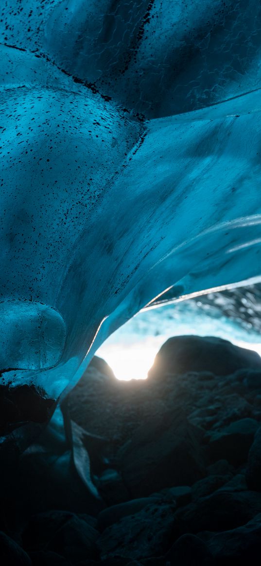 cave, ice, stones, nature