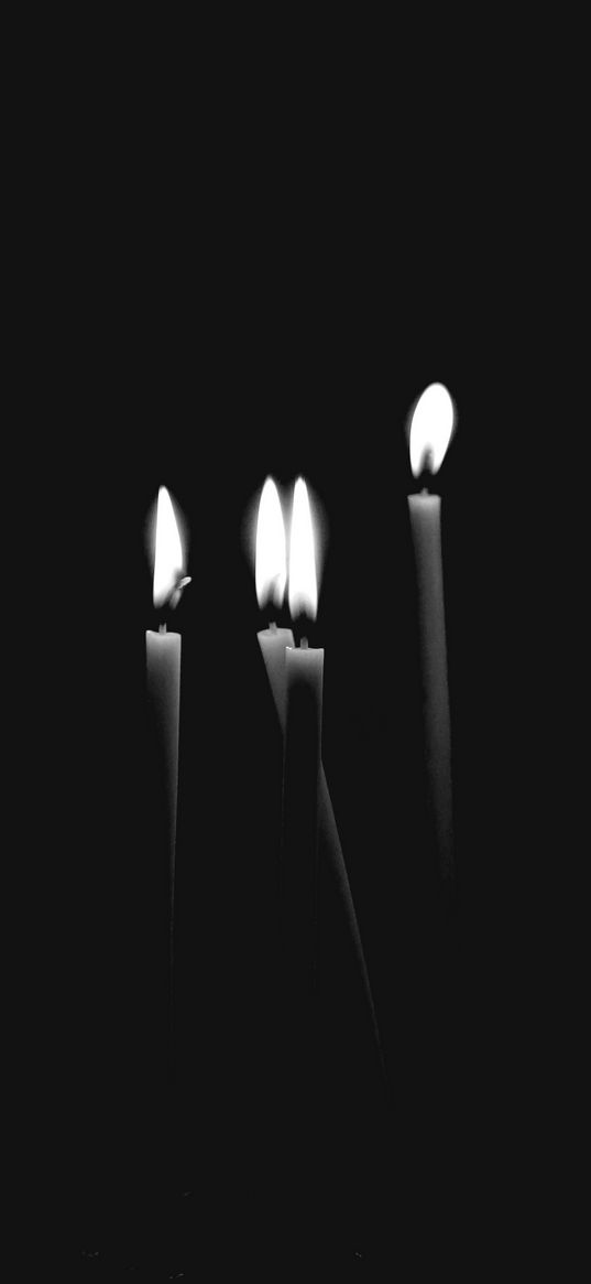 candles, flame, black