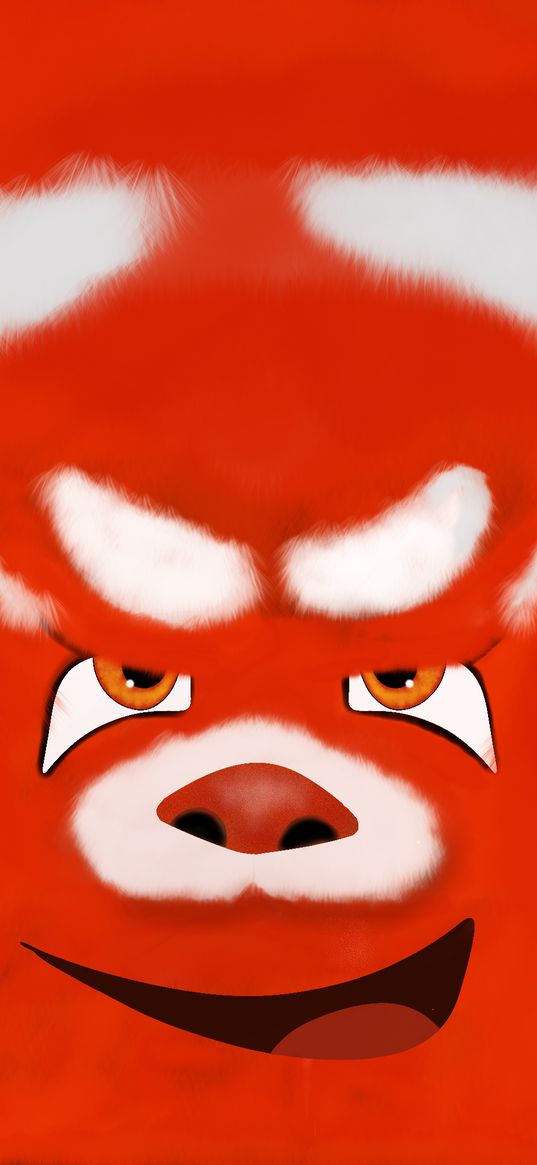 mei lee, turning red, cartoon, red panda, monster, face, red, art