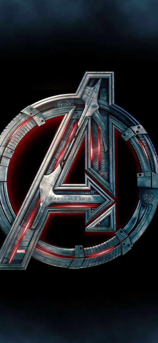 avengers, marvel, superheroes, letter a, logo, metal, mechanism, black background, art