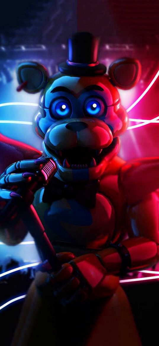 freddy, five nights at freddy's, fnaf, game, bear, microphone, sings, art