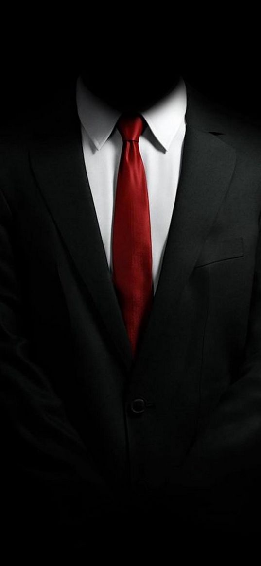 anonymous, business suit, jacket, tie, red, black background