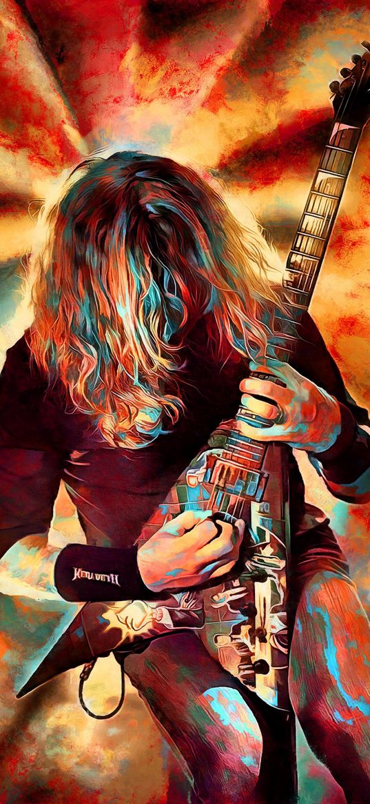 dave mustaine, musician, guitarist, guitar, painting, art